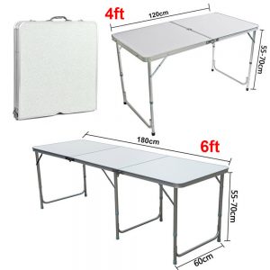 4FT 6FT Aluminium Folding Moveable Tenting Dinning Occasion Desk Outside BBQ Desk