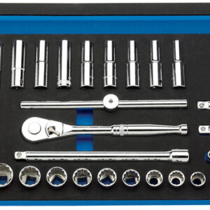 Draper Professional 40 Quantity 1/2" Sq. Dr. Metric MM Socket Set in EVA Foam Insert Tray
