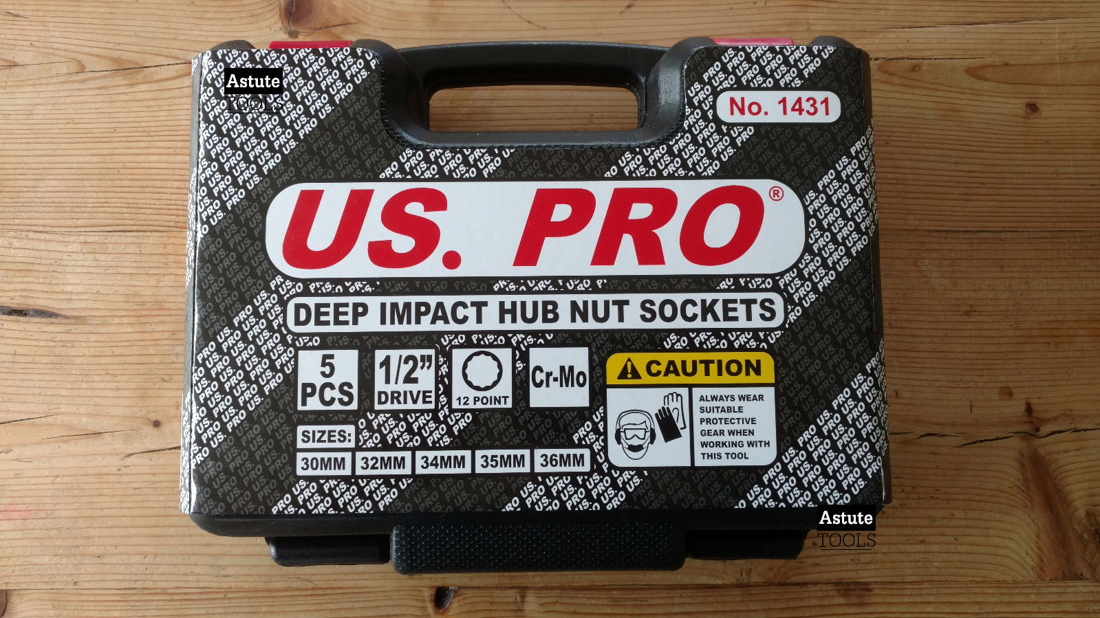 Deep Impact Hub Nut Sockets by US PRO half of" Drive 12 Degree Metric 30-36mill 5 Piece - Image 3