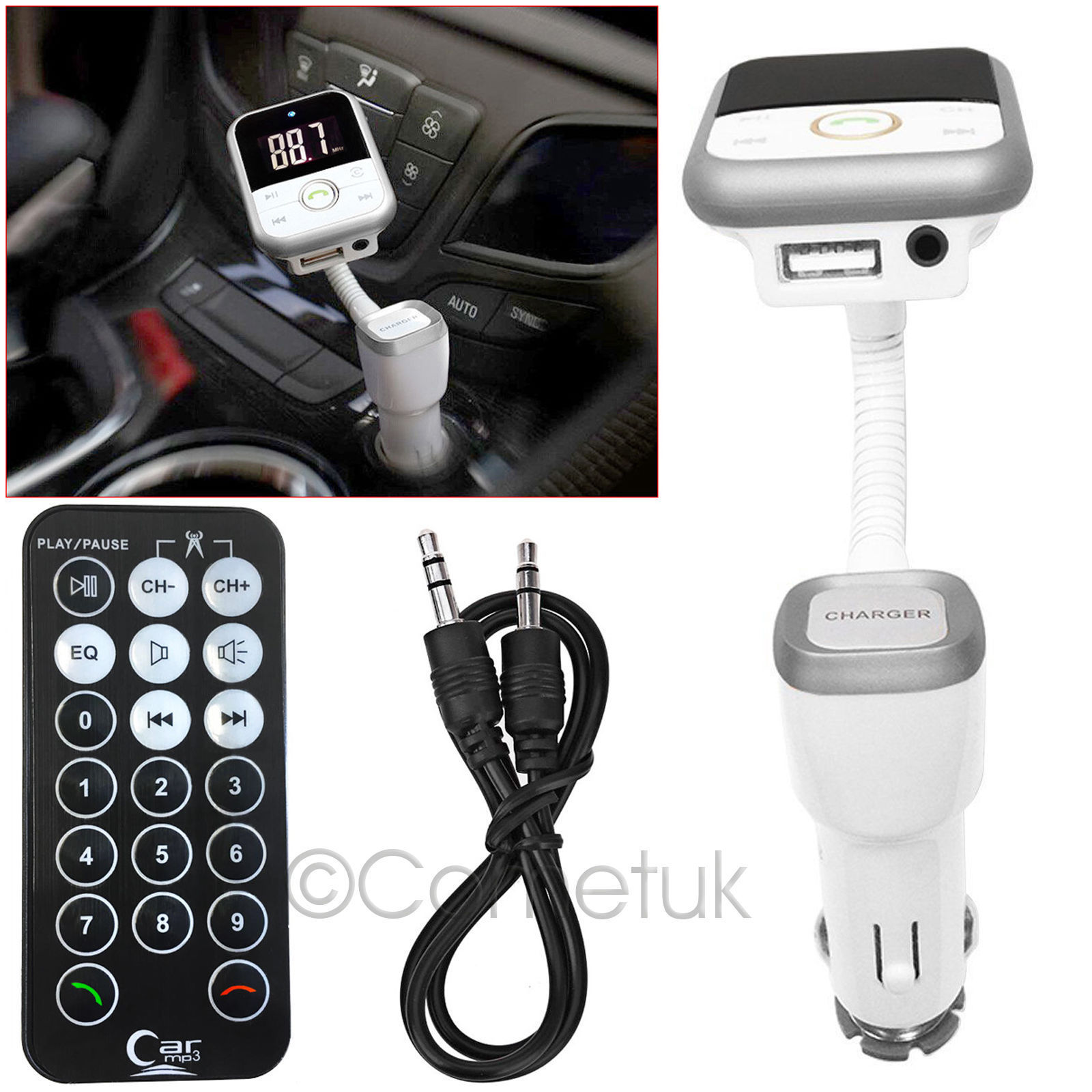 Wi-fi Bluetooth Automobile MP3 Participant FM Transmitter Radio LCD SD USB Charger Package - Image 7
