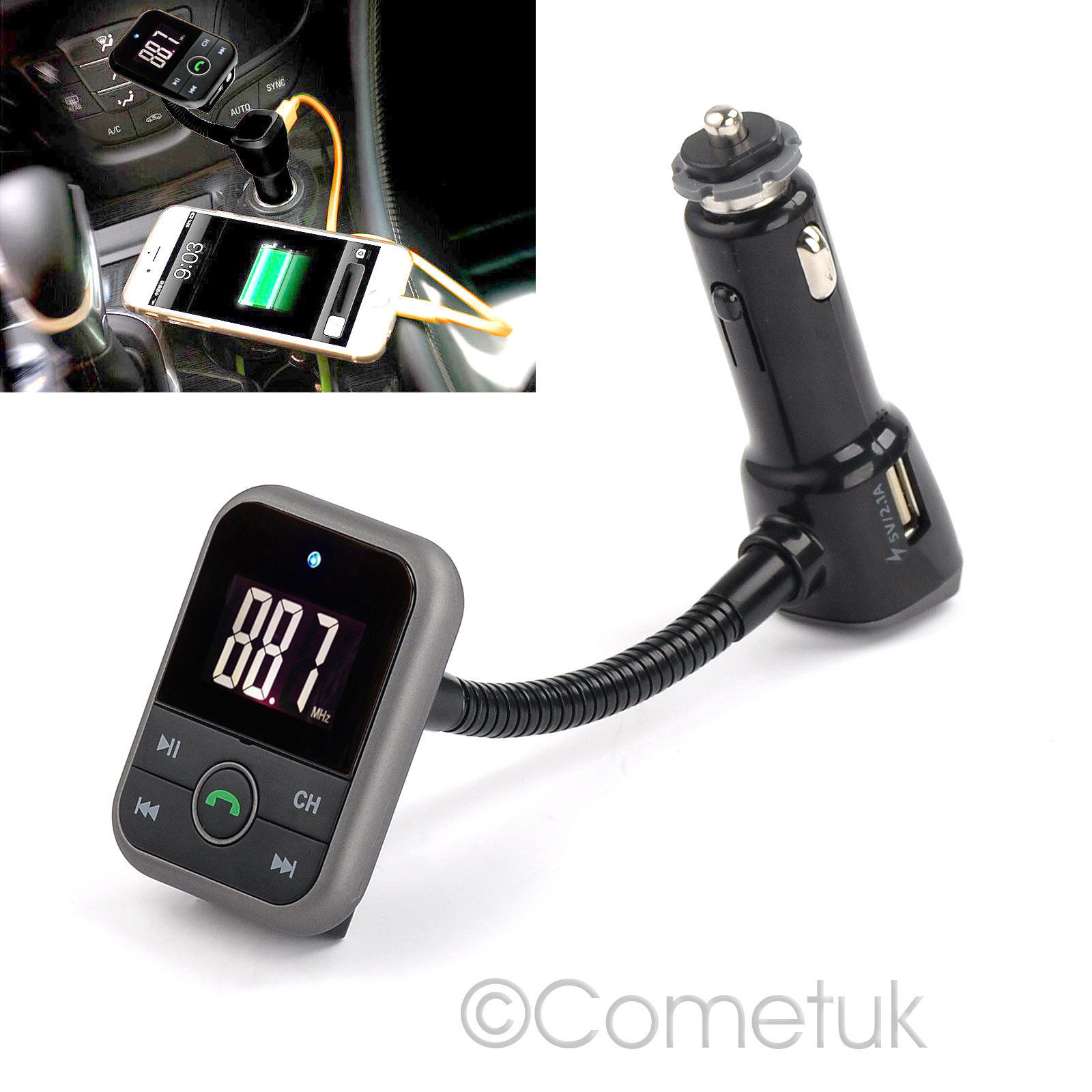 Wi-fi Bluetooth Automobile MP3 Participant FM Transmitter Radio LCD SD USB Charger Package - Image 6