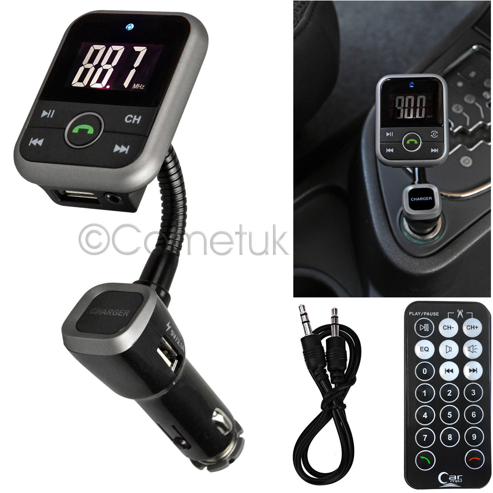 Wi-fi Bluetooth Automobile MP3 Participant FM Transmitter Radio LCD SD USB Charger Package - Image 2
