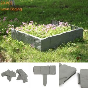 Lakeland Cobbled Stone Impact Plastic Garden Edging Border Hammer-In Garden 5M