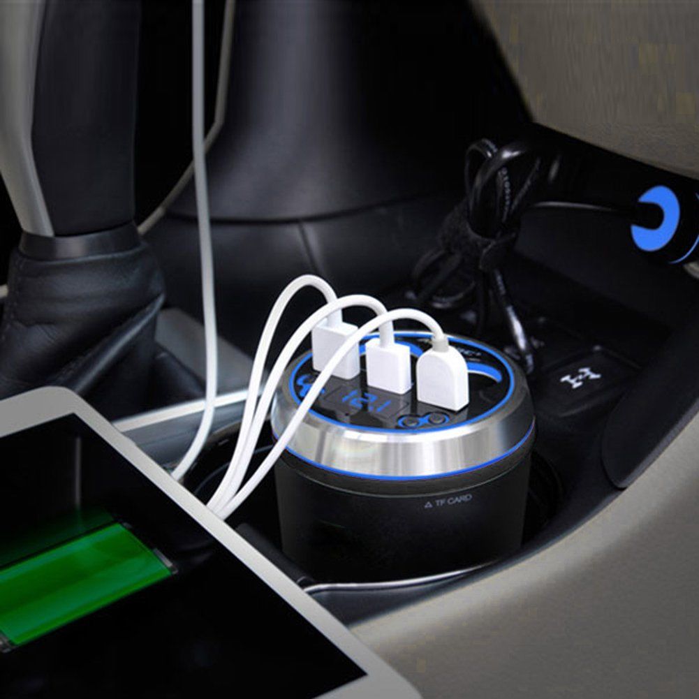 Bluetooth Car Kit Handsfree FM Transmitter Radio MP3 Player 3 Ports USB Charger - Image 10