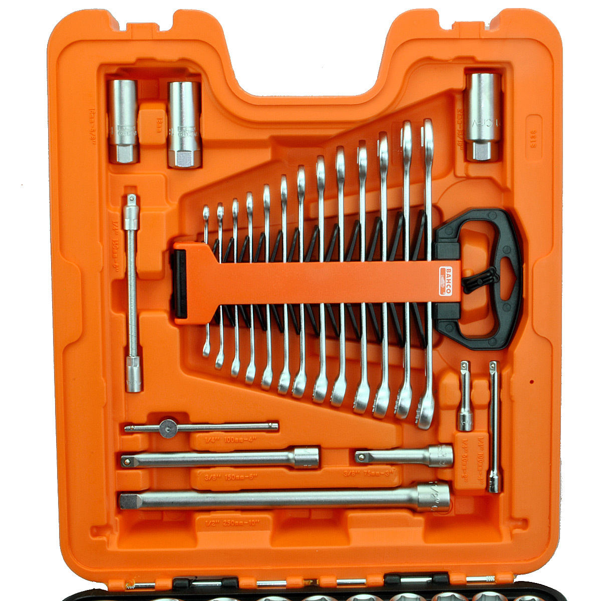 BAHCO 138 1/four" three/eight" half of" Metric Ratchet Socket Set Quick/Deep + Spanners S138 - Image 2