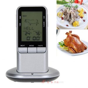 Wi-fi LCD Remote Thermometer W/ Probe Timer for BBQ Grill Meat Kitchen Oven