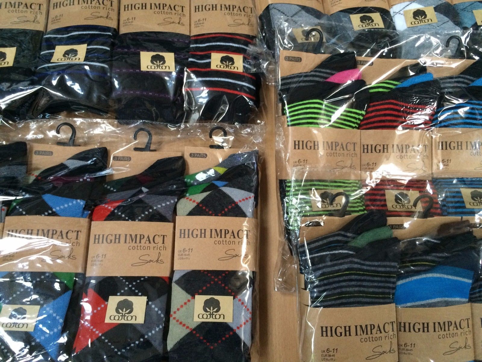 Wholesale Mens Socks Job Lot: Bulk Buy 240 Pairs, UK Size 6-11