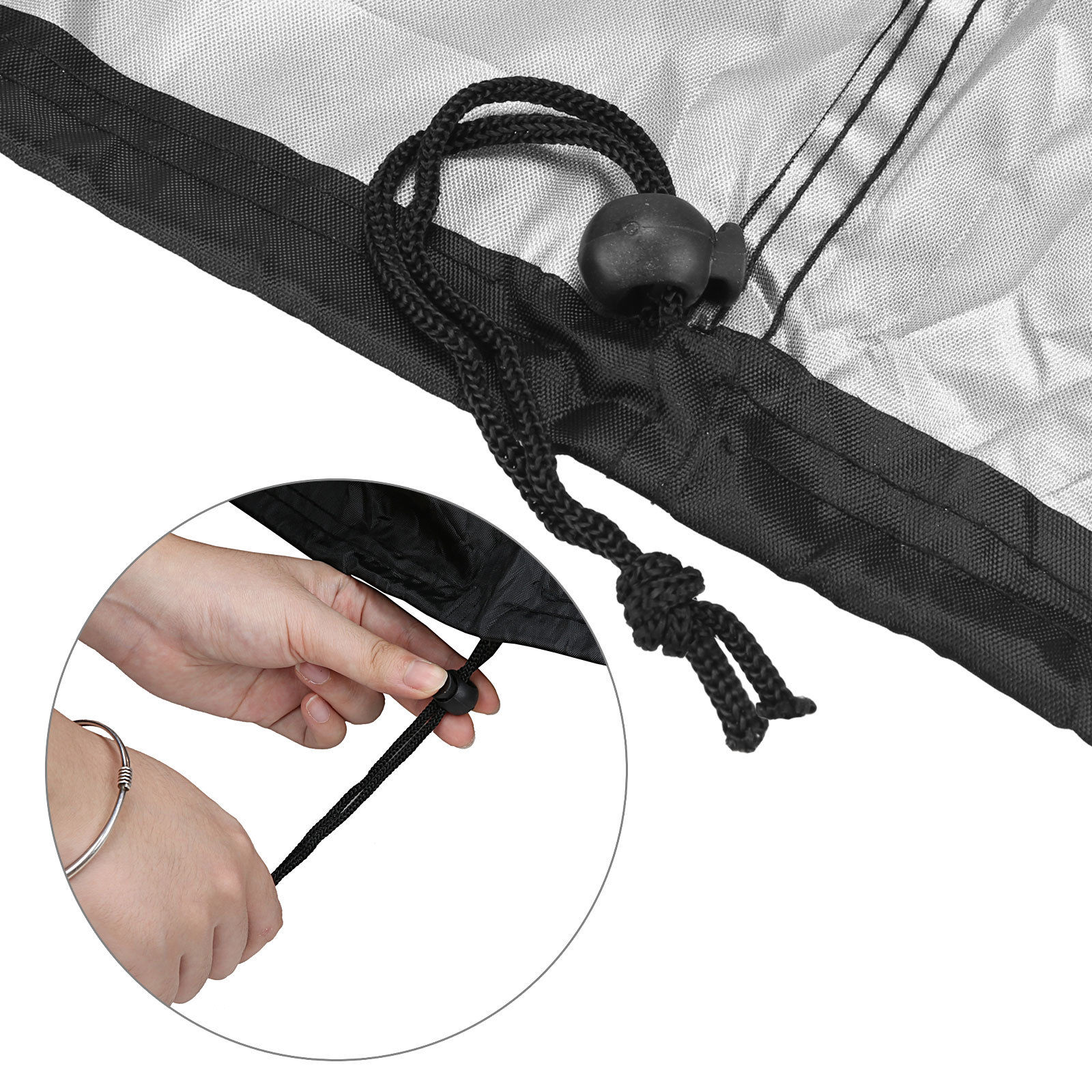 BBQ Cowl Heavy Responsibility Waterproof Rain Snow Barbecue Grill Out of doors Protector 145cm - Image 7