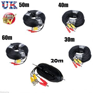 M/30M/40M/50M/60M CCTV DVR Digicam Recorder Energy Cable DC safety and security BNC Cable