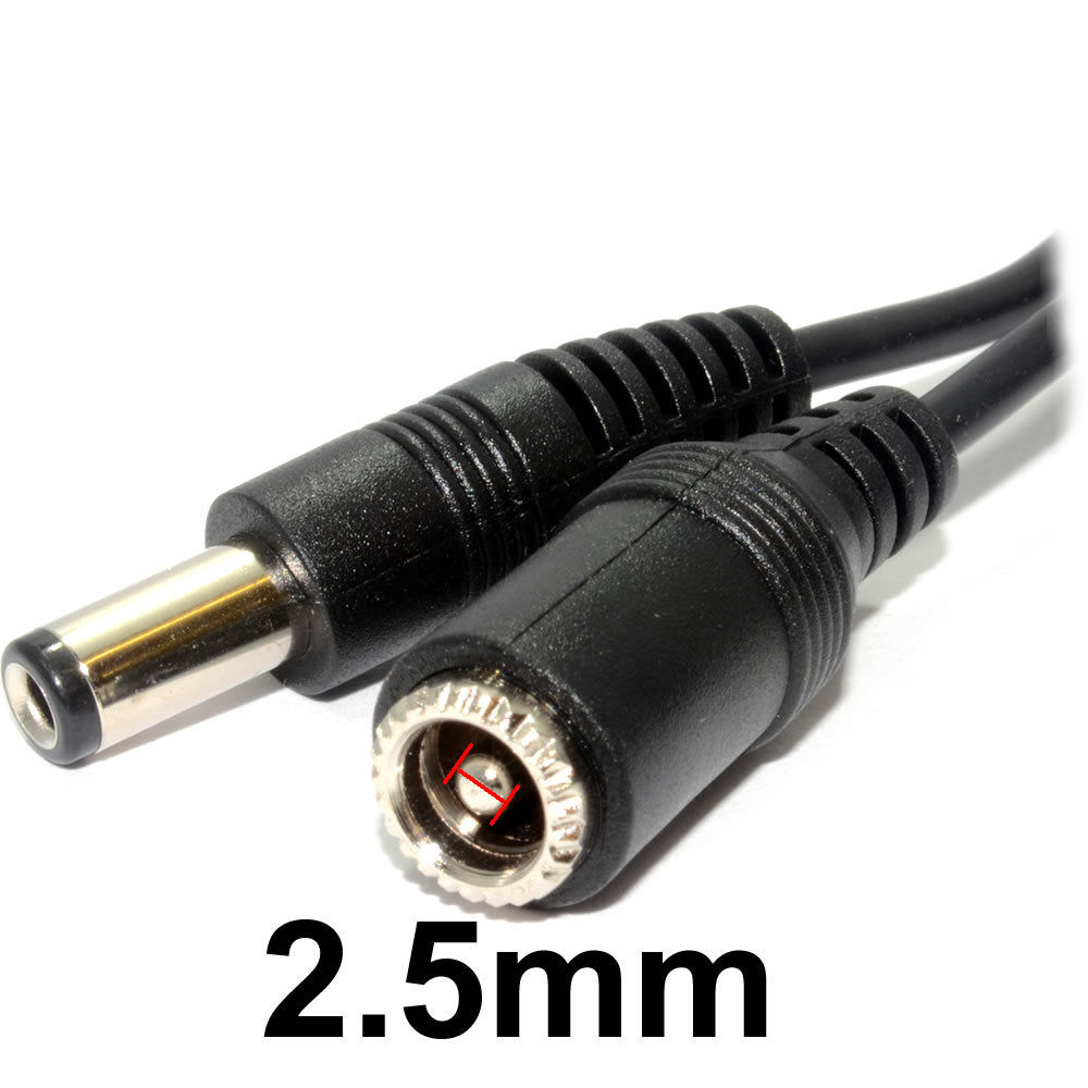 2.5mm Socket to DC Energy Extension Lead CCTV Cable 1.5m - Image 3