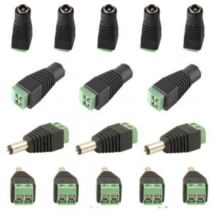 12V DC Feminine Male Energy Balun Connector Adapter Plug Jack Socket For CCTV Cable