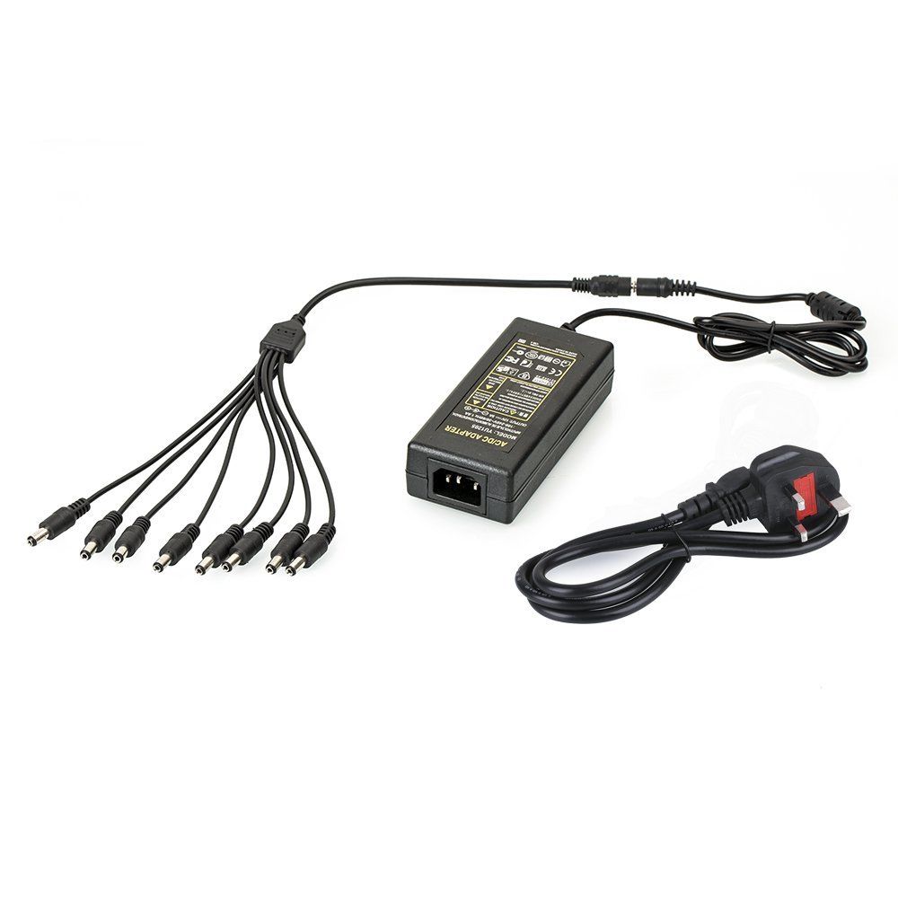 Adapter DC 12V 5A Energy Provide +eight Break up Energy Cable for CCTV alarm Digicam UK - Image 3