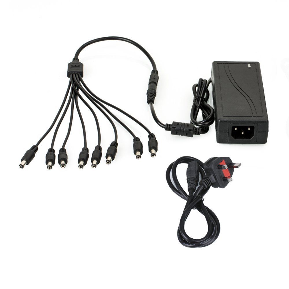 Adapter DC 12V 5A Energy Provide +eight Break up Energy Cable for CCTV alarm Digicam UK - Image 4