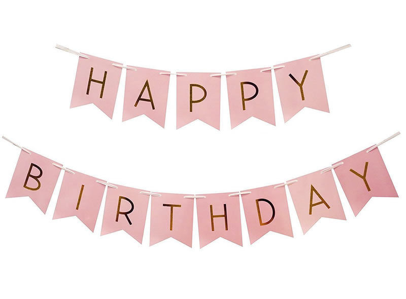 Pastel Completely satisfied Birthday Bunting Garland Gold Alphabet Occasion Hanging Banner Décor - Image 3