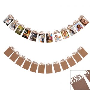 1st Birthday Recording 1-12 Month Picture Banner Garlands Month-to-month Bunting Decor