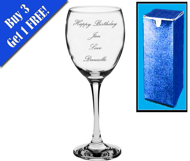 Personalised Engraved Wine Glass Wedding ceremony Bridesmaid Birthday Present Drink - Image 3