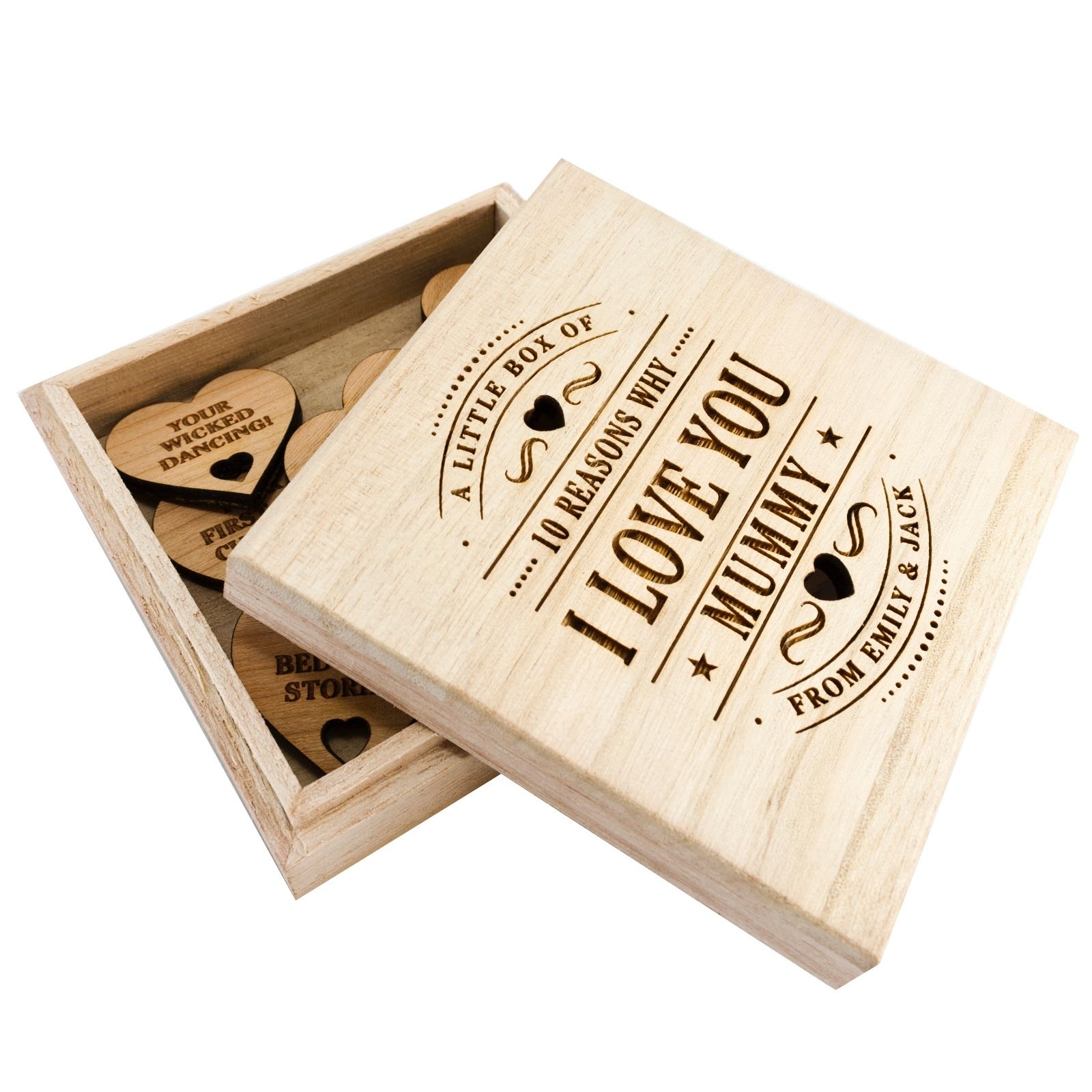 10 Causes Why I Love You Personalised Birthday Present Daddy Dad Any Identify Wooden Field - Image 4