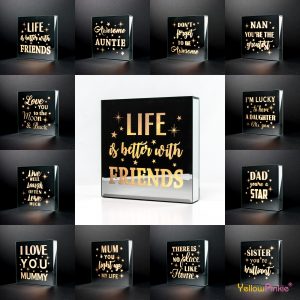 LED LIGHT UP GLASS DECORATION GIFT MESSAGE STAR PRESENT BIRTHDAY FAIRY WARM