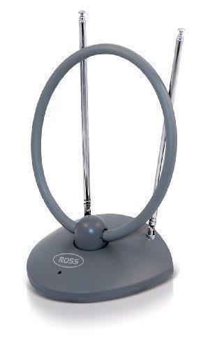 ROSS Indoor TV Aerial with Signal Booster—Experience Crystal-Clear HD TV, FM/DAB, VHF