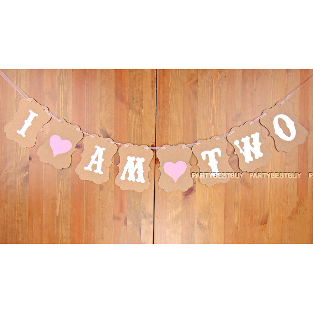 I AM ONE, I AM TWO, 1ST 2ND BIRTHDAY PARTY GARLAND BANNER BUNTING BABY SHOWER - Image 3