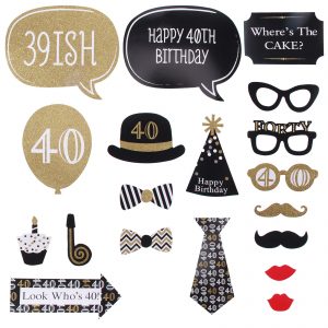 quantity 40th Black Gold Birthday Social gathering Picture Sales space Props Favour Pictures Enjoyable