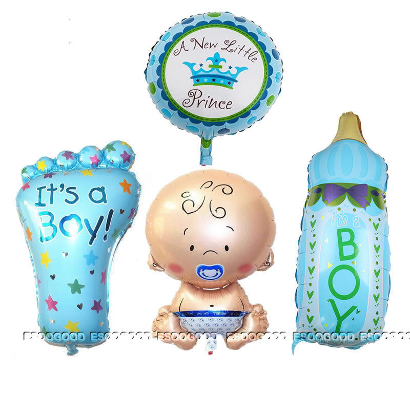 four Piece Foil Child Bathe Balloons Birthday Celebration Decorations Boy Lady Pink Blue - Image 2