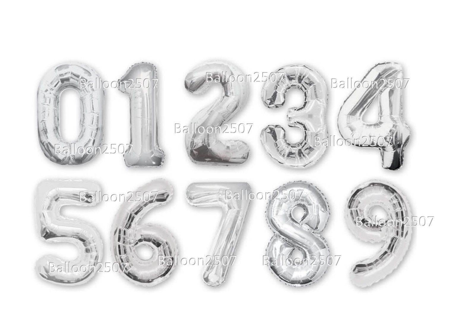 34" Big Massive Foil Quantity Balloons zero 1 2 three four 5 6 7 eight 9 Pink Blue Rose Gold - Image 3