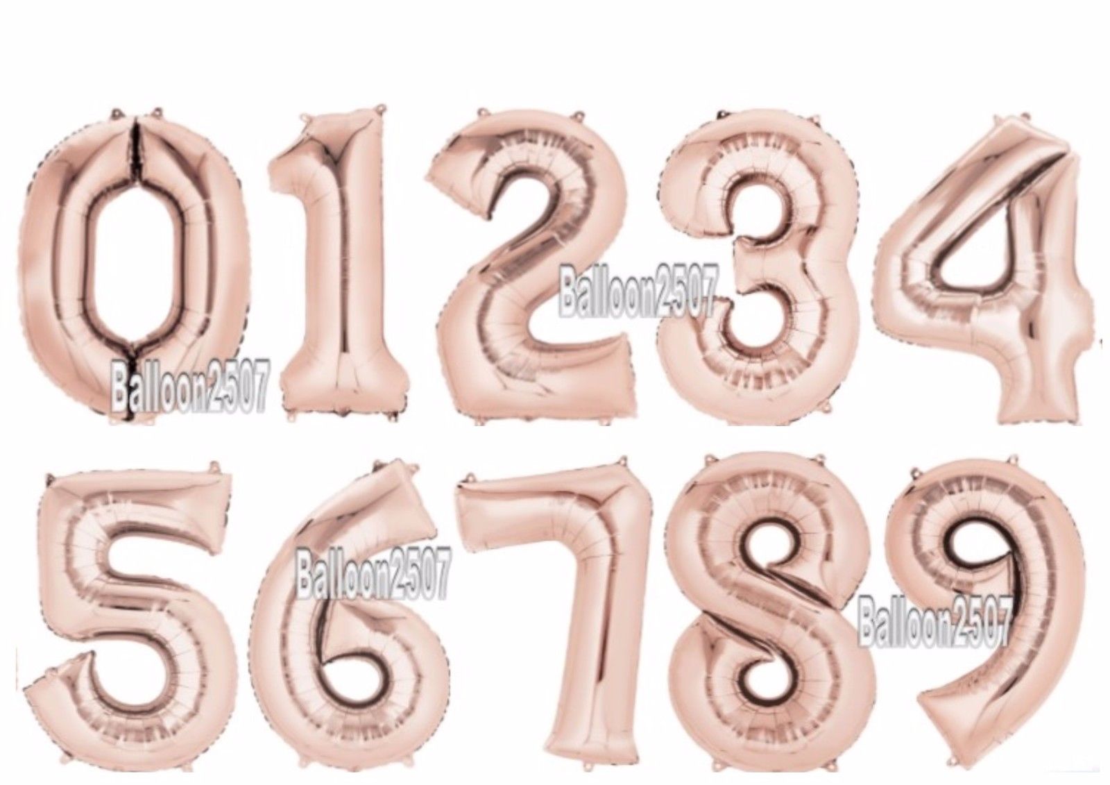 34" Big Massive Foil Quantity Balloons zero 1 2 three four 5 6 7 eight 9 Pink Blue Rose Gold - Image 5