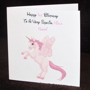 Handmade PERSONALISED Unicorn Women / Children / Childrens Birthday Card