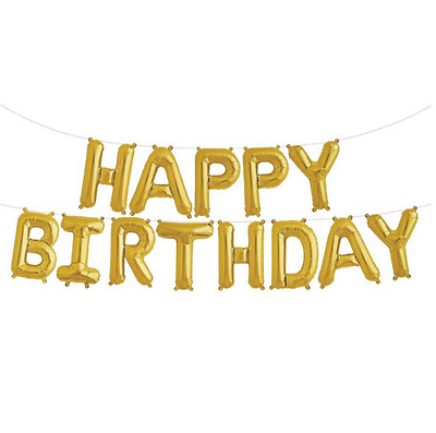 GIANT GOLD HAPPY BIRTHDAY SELF INFLATING BALLOON BANNER BUNTING PARTY DECORATION - Image 2