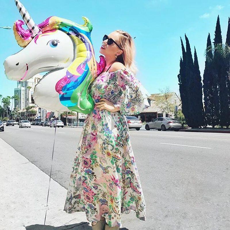 Supershape Rainbow Unicorn Head Foil Balloon Childrens Birthday Occasion Ornament - Image 9
