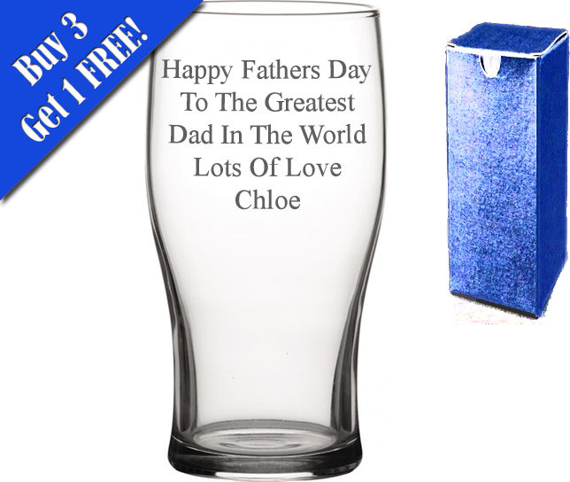 Personalised Engraved Pint Glass Fathers Day Birthday Greatest Man Usher Stag Celebration - Image 2