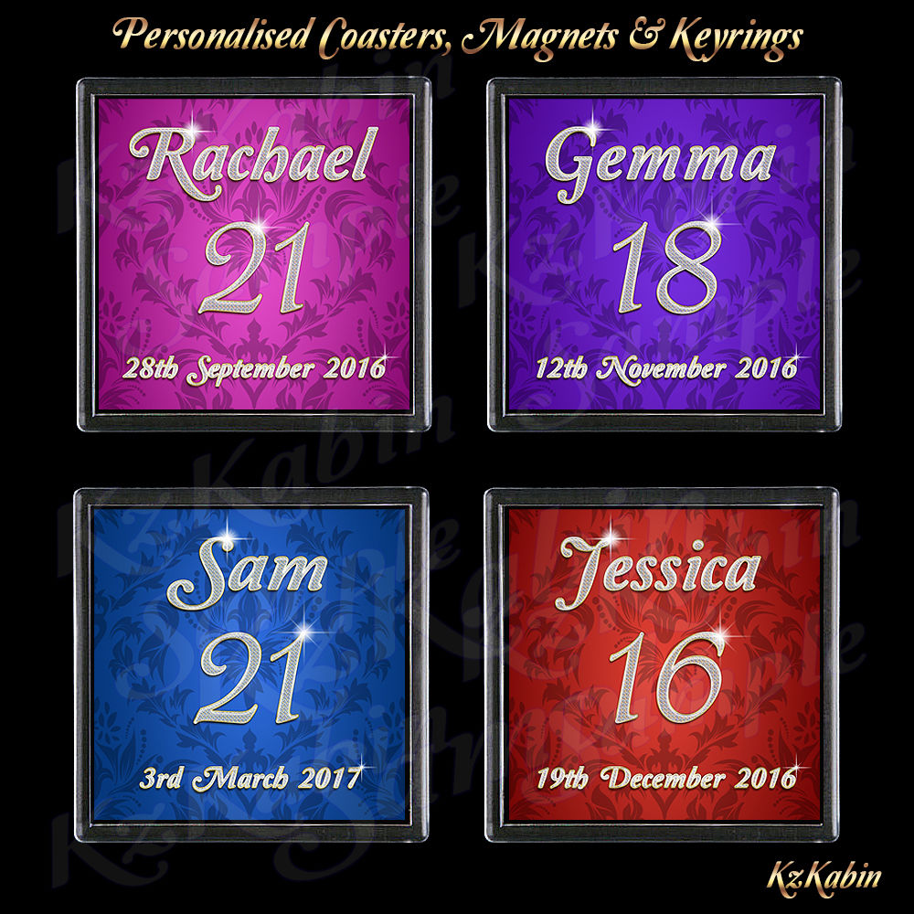 16th 18th 21st Personalised Birthday Drinks Coaster Birthday Reward Souvenir