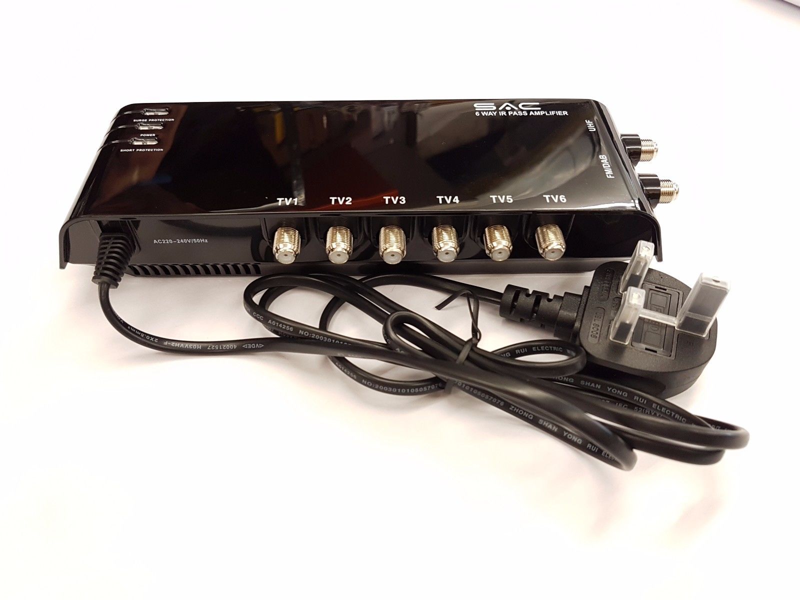 6 WAY AERIAL AMPLIFIER BOOSTER SPLITTER SKY+ HD LINK MAGIC EYE DIGI F TYPE 5 - Image 2