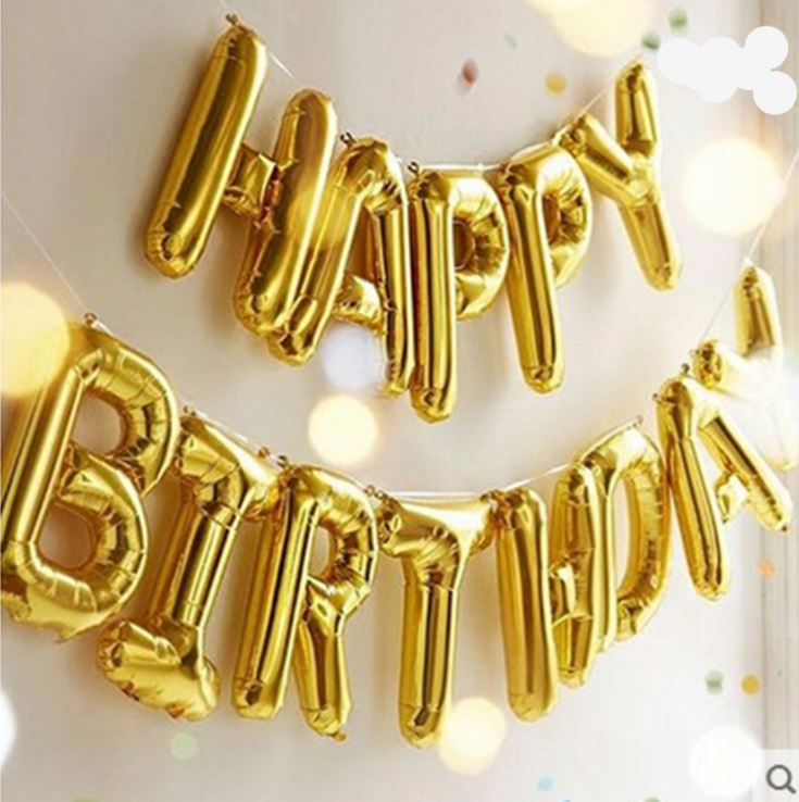 GOLD PINK MULTI HAPPY BIRTHDAY SELF INFLATING BALLOON BANNER BUNTING PARTY DECOR - Image 4