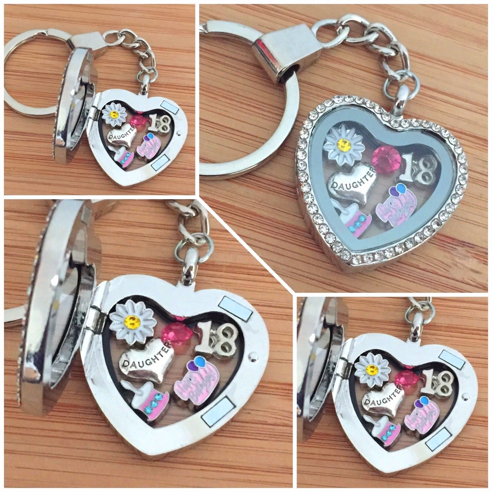 Personalised HAPPY BIRTHDAY Items Reminiscence Locket Keyring 15th 18th 21st 30th 40th