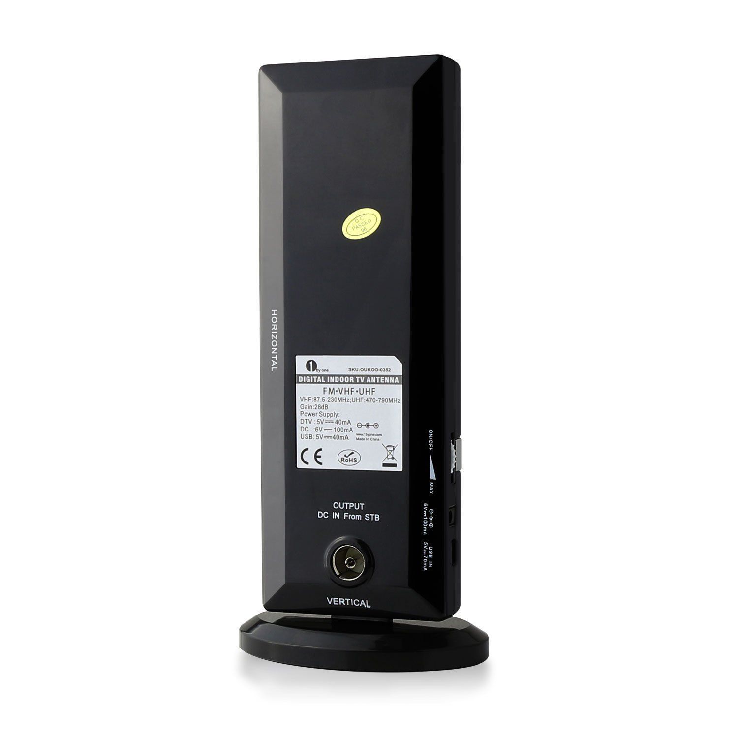 1byone Amplified Electronic Indoor TV Aerial For HDTV/DVB-T Receiver, VHF/UHF/FM - Image 4