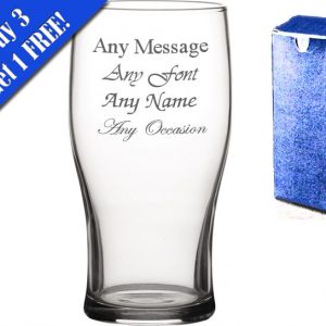 Personalised Engraved Pint Glass Fathers Day Birthday Greatest Man Usher Stag Celebration