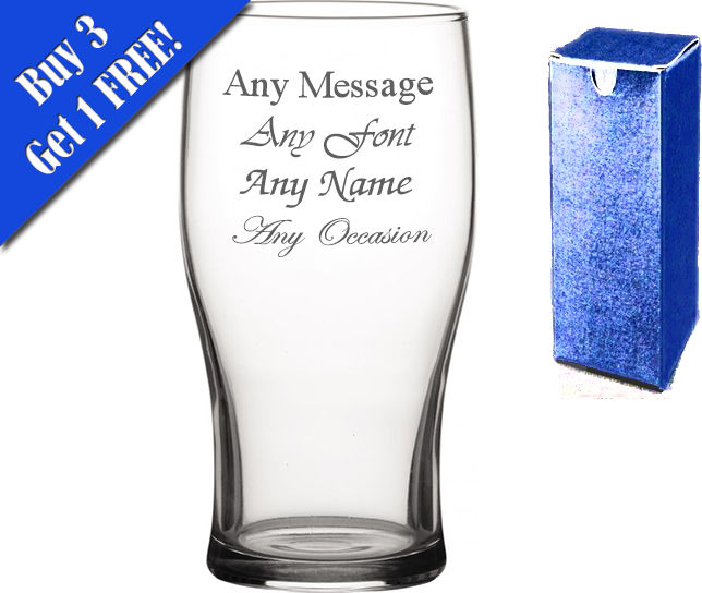 Personalised Engraved Pint Glass Fathers Day Birthday Greatest Man Usher Stag Celebration
