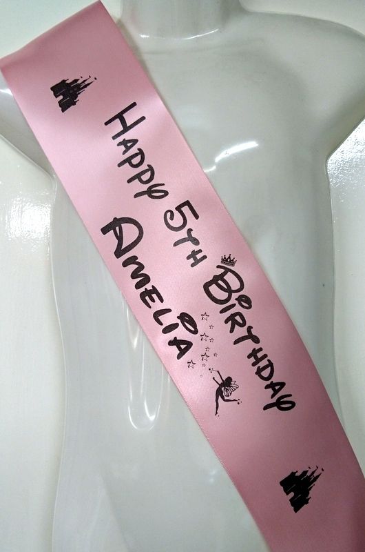 Ladies DISNEY Model PERSONALISED BIRTHDAY Princess Sash. Quick Dispatch. Free P&P