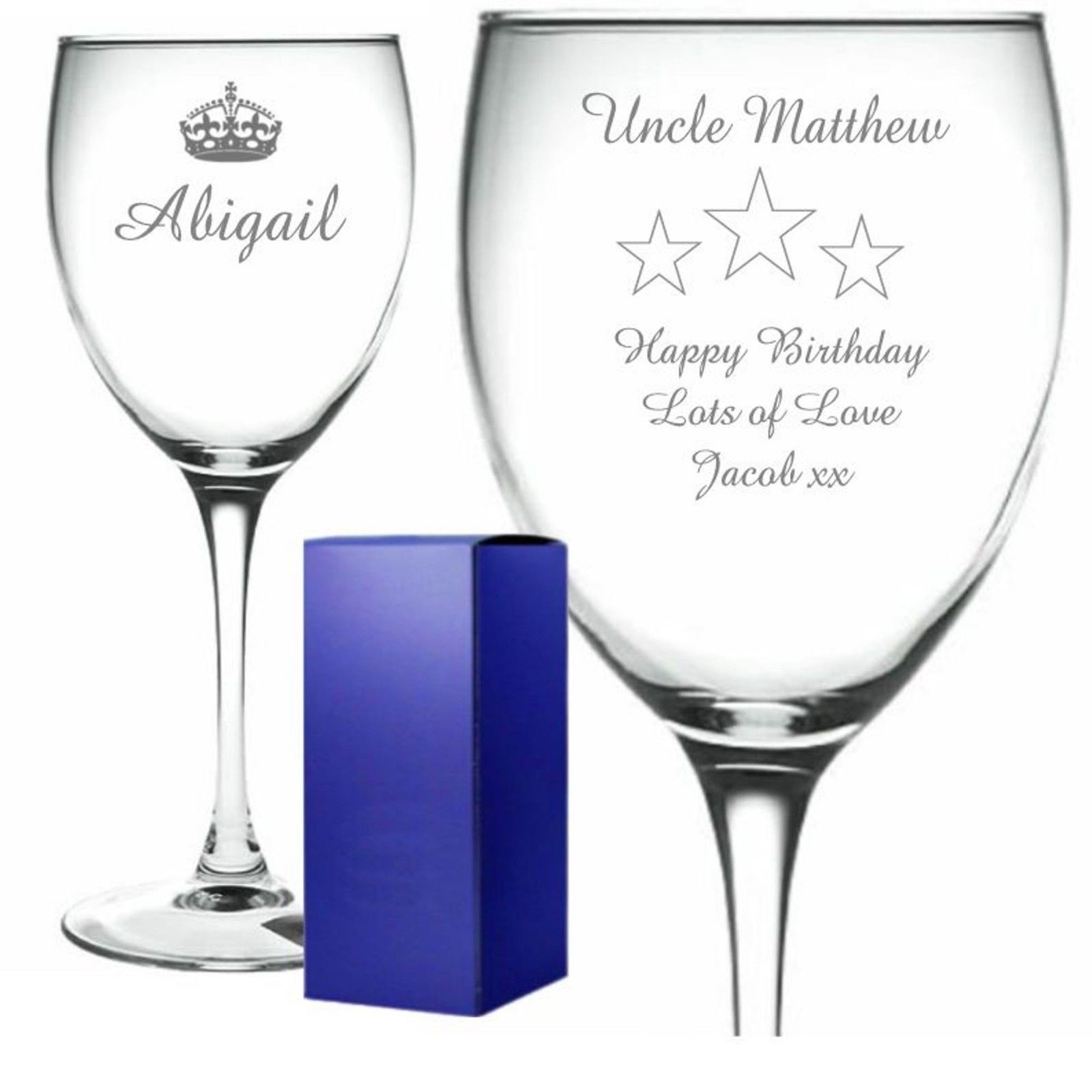 Personalised Engraved Wine Glass birthday marriage ceremony bridesmaid champagne wine #three - Image 3