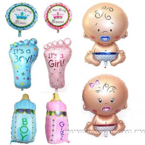 four Piece Foil Child Bathe Balloons Birthday Celebration Decorations Boy Lady Pink Blue