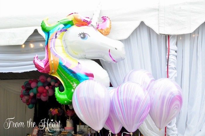 Supershape Rainbow Unicorn Head Foil Balloon Childrens Birthday Occasion Ornament - Image 4