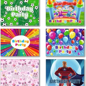 x Childrens Youngsters Birthday Get together Invites Invitations Postcards Pads Boys Ladies