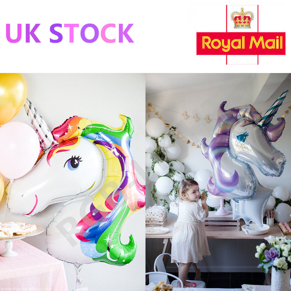Supershape Rainbow Unicorn Head Foil Balloon Childrens Birthday Occasion Ornament