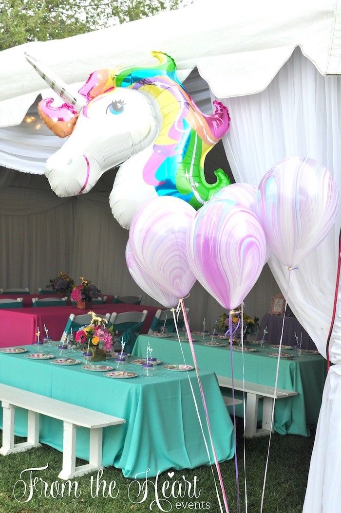Supershape Rainbow Unicorn Head Foil Balloon Childrens Birthday Occasion Ornament - Image 5