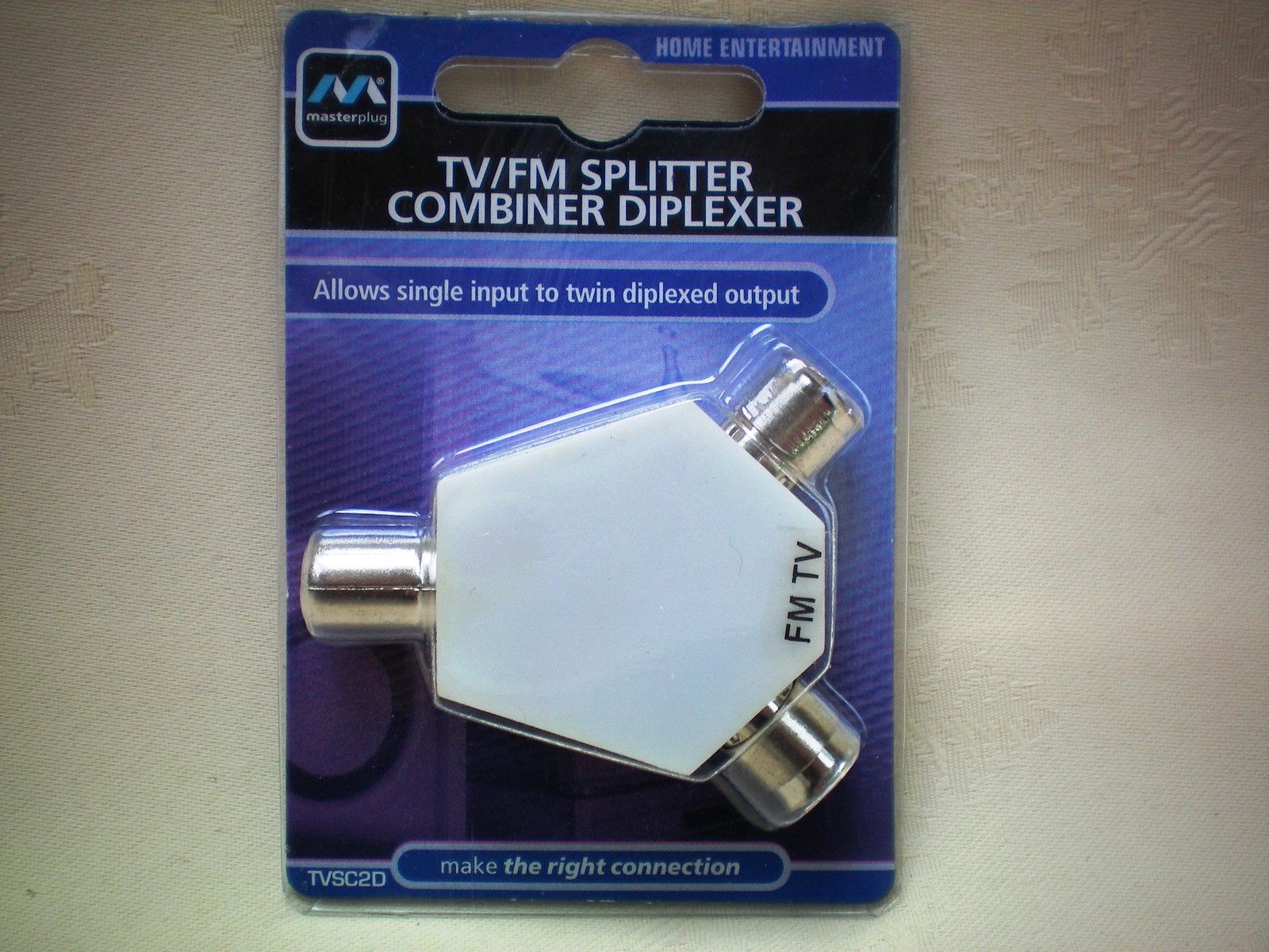 TV Splitter FM Splitter Combiner Diplexer Aerial Coaxial MASTERPLUG