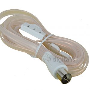 Indoor FM VHF Aerial Radio Hello-Fi Dipole Ribbon Antenna Coaxial Connection Coax