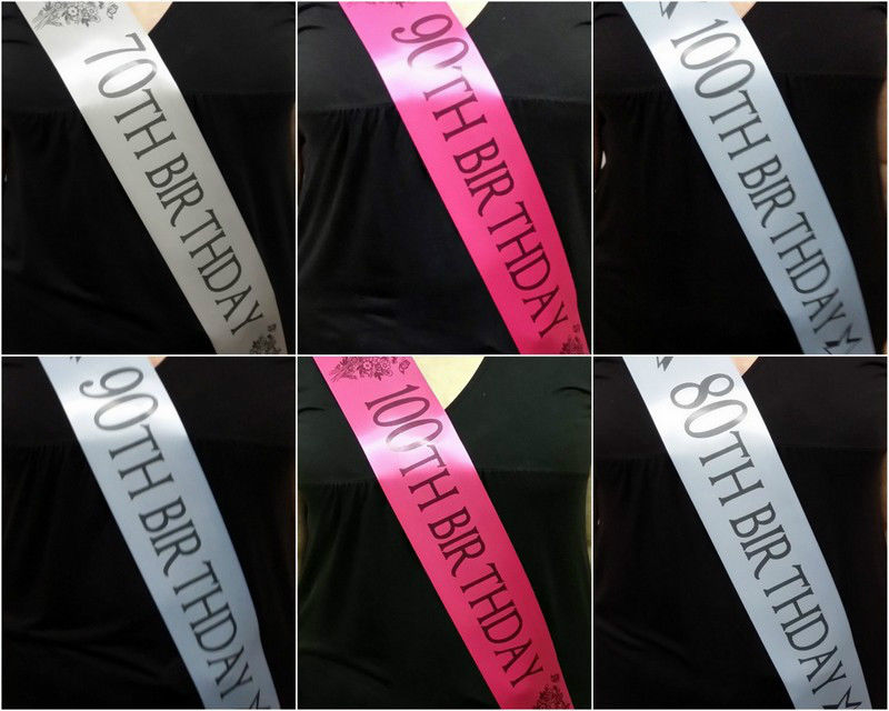 BIRTHDAY SASHES 60th 65th 70th 80th 90th 100 Alternative of color & Measurement - Image 3