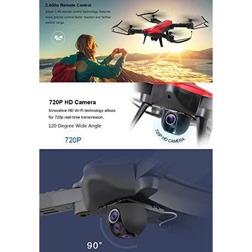 RC Wifi Drones w/ HD Digital camera RTF Foldable Remote Control Quadcopter FPV 2.4GHz - Image 5